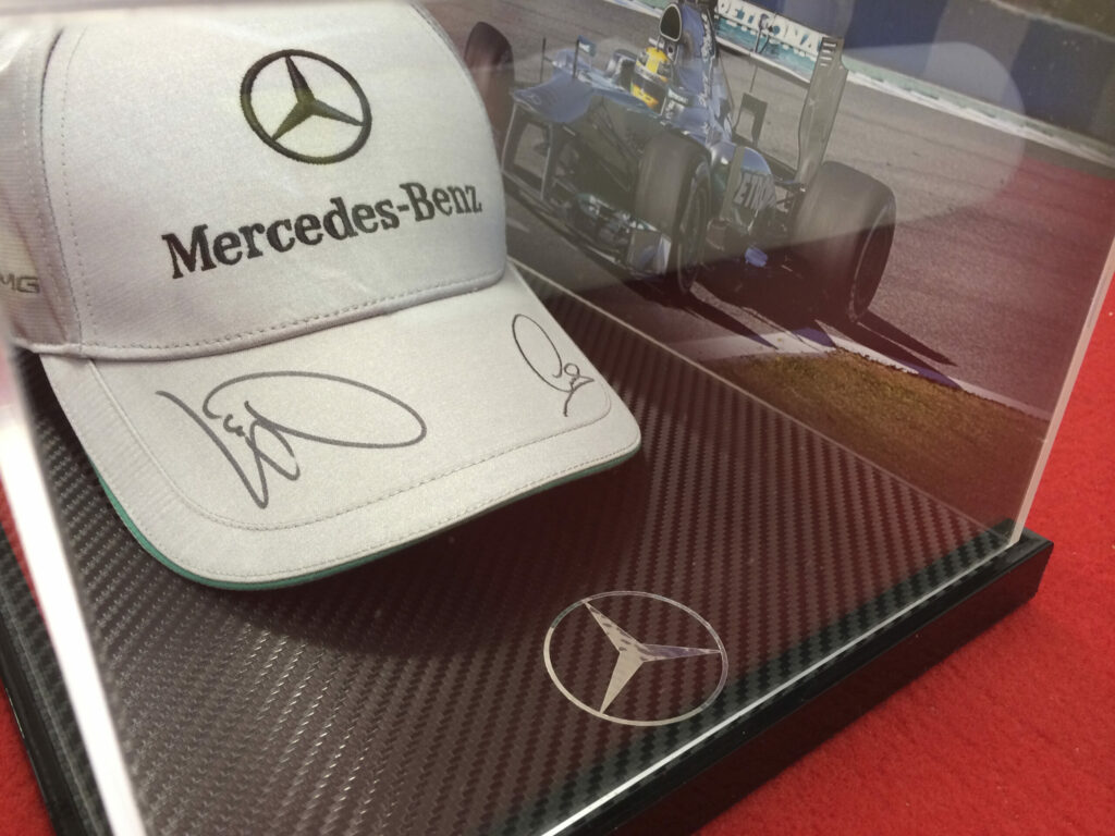 Signed F1 Baseball Cap in a Custom Display